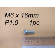 Pan Head Machine Screw M6 x 16mm Pitch P1.0 (1pc) Screw M6 x 16