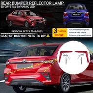 AMAZING PERODUA BEZZA FL 2019-2025 5D CRYSTAL DYNAMIC CAR REAR BUMPER REFLECTOR LED LIGHT BAR LAMP A