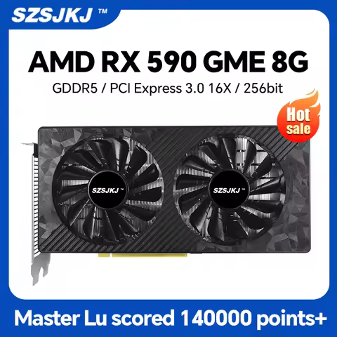 SZSJKJ RX590 GPU 8G Graphics Card DDR5 256Bit PCI-E 3.0 ×16 DVI HDMI DP Display Interface Gaming Vid