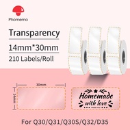 Phomemo Transparent Thermal Label sticker For D30/Q30/Q30S/Q31 Printer