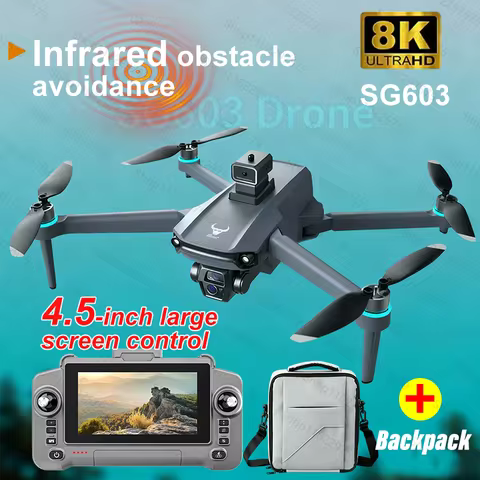 SG603 RC Drone with 360° Infrared Obstacle Avoidance 8K HD ESC-Dual Camera 6-axis gimbal Drone Begin