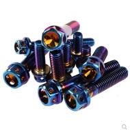 2PC M4 M5 M6/M8/X10/15/25/30/35/40/45/50Mm Stainless Steel With Titanium Plated Blue DIN6921 Hexagon Flange Head Screw Bolts