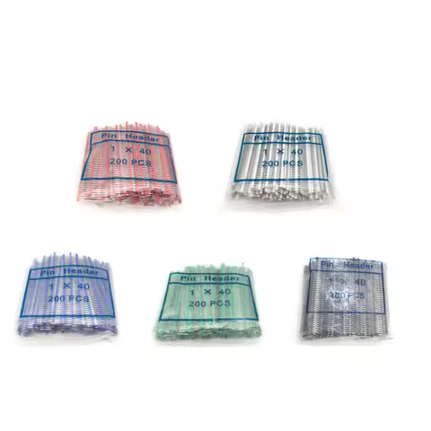 200pcs 1X40 Pin MALE Single Wire 2.54 MM Pitch 11MM Pin Header Connector Board 1X40 Pin Six Colors 1