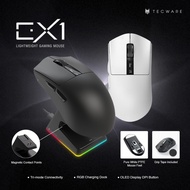 TECWARE EX1 - Lightweight Tri-Mode Wireless Gaming Mouse With OLED Display & RGB Charging Dock [ BLA