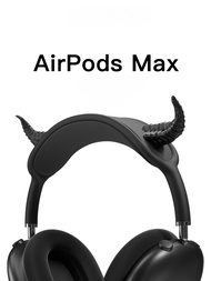 AHKLO ECHOME เคส Y2k ปีศาจแตร Airpods Max ตกแต่งเคสหูฟัง Airpods Max จำลองอุปกรณ์เสริมสำหรับหูฟังวัว