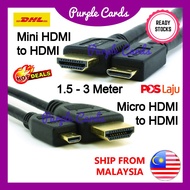 Mini HDMI to HDMI / Micro HDMI to HDMI / Mini HDMI Cable / Micro HDMI Cable / Micro HDMI Cable Conve