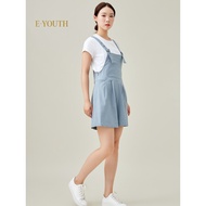 Eyouth 1520 Women Pleated Overall Shorts