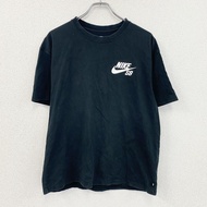 NIKE SB（Nike SB）短袖印花T卹，Swoosh標誌，黑色，XL碼，古著