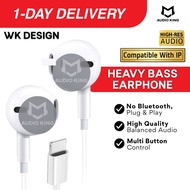 WK DESIGN Super Full Bass In Ear Earphone Wired No Bluetooth High Quality With Microphone Karaoke Ea