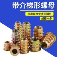 Zinc Alloy Trapezoidal Nut Furniture Nut with Inner Outer Thread Nut Solid Wood Embedded Nut Hardwar