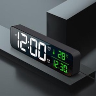 Syllere - (黑色)Led Music Alarm Clock 薄款大字LED鬧鐘(26.5x7x4cm)LED鬧鐘 電子鬧鐘