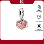 S925 Silver Charm Sparkling Infinity Heart Dangle Charm 1164 - S925 Silver