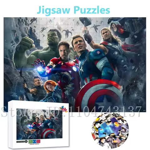 Disney The Avengers Wooden /paper Puzzles for Boys Unique Gifts Superheros Jigsaw Puzzles Handmade T