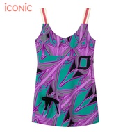 iCONiC PURPLE WALLPAPER TOP #5310 เสื้อผญ ผ้ายืด ลายกราฟฟิก สีม่วง ตัดต่อช่วงอก เสื้อแฟชั่น เสื้อผญแ
