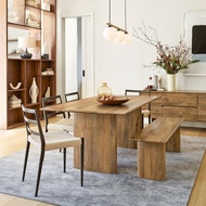 【SG Room han Sellers】Modern Minimalist Furniture Leisure Rectangular Simple Dining Table nwg 【SG