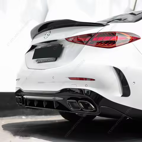 Gloss Black R Style Rear Spoiler Wing For Mercedes W206 C200 C250d C300 C43 4-Door Saloon 2021-2025 