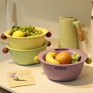 [New Product] Double-Layer Vegetable Washing Basket/Thickened Dopamine Drain Basket/Vegetable Fruit 
