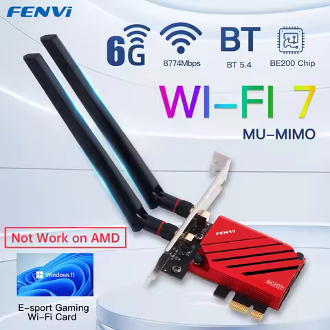 fenvi WiFi 7 FV-BE8800 For Intel BE200 Pcie Wireless Adapter Bluetooth 5.4 Tri-band 2.4G/5G/6GHz Net