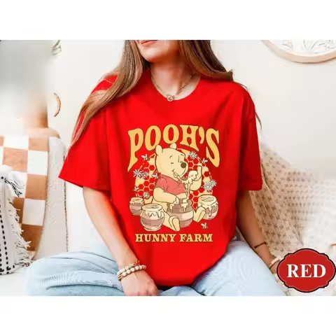 Disney vintage Winnie the Pooh T-shirt featuring a vintage cartoon character. Unisex, all-season bas