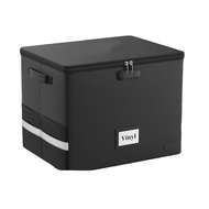 Vinyl Record Storage Box for 100+ Single Records-Fireproof&amp Water Resistant Organizer with Lock