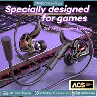 SPRISE G59 Bass Wired Earphone Gaming With Dual Mic Noise Cancel HiFi PC Desktop Headset Earpiece Un