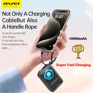 CCC 3C AWEI P23K Special PD FAST Charging Power Bank with Detachable Cable Mini Power Bank 10000mAh 