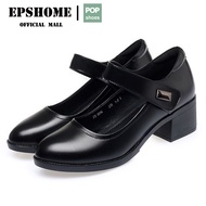 EPSHOME New School Shoes Marikina Shoes School Shoes for Women Soft Leather Shoes High Heels