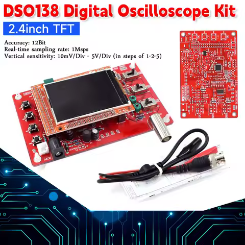 DSO138 Digital Oscilloscope Kit 2.4inch TFT 1Msps 50Vpp 400Vpp DC/AC/GND STM32F103C8 DSO138 Digital 