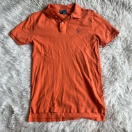 polo ralph Shirt Orange Embroidered Blue Horse Tag Label M 1