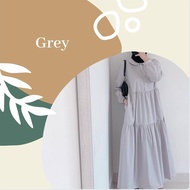 trand model baju gamis remaja terbaru simpel kekinian 2021 - grey xl