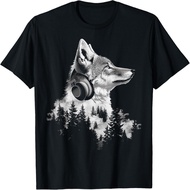 Coyote Animal Graphic Art Music Headphone Coyote T-Shirt