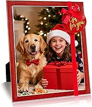 8x10 Red Picture Frame - Glittering Enamel Photo Frames with Real Glass & Velvet Back, 8 by 10 Metal