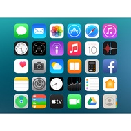 Set of 30 IOS Icon, IPHONE icon stickers, used for home decoration, car stickers, laptops...