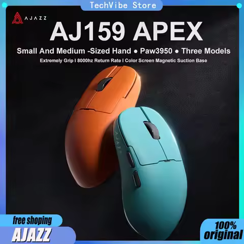 AJAZZ AJ159 APEX AJ159PRO Wireless Gaming Mouse PAW3950/33950 26/30KDPI RGB Magnetic Charging BaseAJ