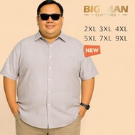 KEMEJA Jumbo striped shirt xxxl xxxxl Shirt Latest short-sleevedBIG size 9xl 7xl 5xl