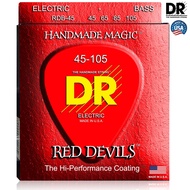 DR Strings RDB-45 Red Devils สายกีตาร์เบส 4 สาย แบบเคลือบ Medium 45/105 ** Made in U.S.A.**