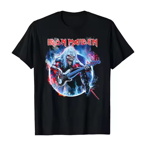 New Iron Maiden Band Rock Punk Loose American Vintage Direct Injection Short Sleeve T-Shirt Comforta