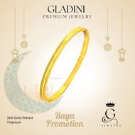 GLADINI ZEN Simple Grande 24K Gold Plated Titanium Bangle Gelang Tangan Perempuan