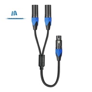50cm XLR Splitter Cable 1 XLR Female to 2 XLR Male XLR Y Splitter Cable Microphone Splitter Cord for
