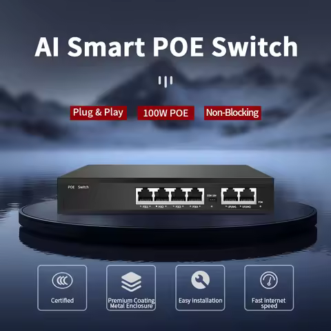4/6/8Ports POE Switch 100Mbps Smart IP Switch POE Standard RJ45 Injector Switcher With Dial Code for