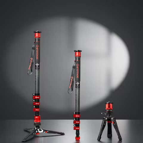 IFOOTAGE Cobra 3 C180F-P Monopod for Camera with Pedal Locking , 71" Carbon Fiber Travel Monopod, Qu