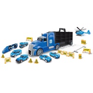 TOYSTAR - 666-02H Model toy Transport truck set includes 6 cars, 1 plane, 12 traffic signs