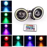 Car Led Fog Lamp Cob Angel Eyes Fog Light Bulb RGB with Remote r500 Multi Color Projector Halo Ring