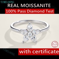 Flower Real Moissanite Ring 925 Sterling Silver Pass Diamond Test 3EX VVS1 D Color Diamonds Gems Wed