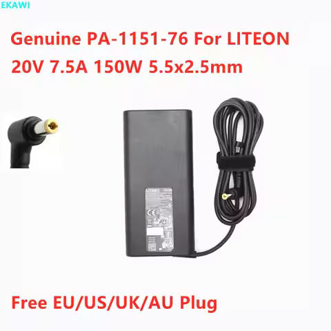 Genuine LITEON PA-1151-76 20V 7.5A 150W AC Adapter For HASEE MSI Laptop Power Supply Charger