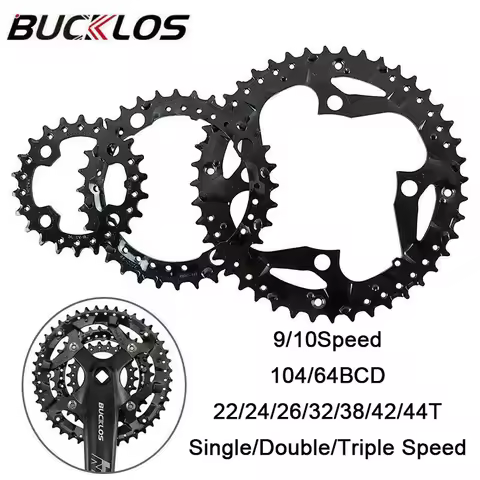 2*10S 3*10S 3*9S Bicycle Chainring 104BCD 64BCD MTB Chain Ring Bike Chainwheel 22/24/26/32/38/42/44T