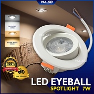 7W LED Eyeball Recessed Spotlight Downlight Home Lighting Room Ceiling Lights Down Light Lampu Siling Hiasan Rumah