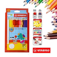 Stabilo Swans Jumbo Colour Pencils 24 Colored Pencils 1879J [Free Sharperner]