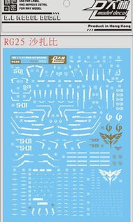 RG25 大林水貼 RG 1/144 沙煞比 Sazabi 專用水貼 water decal