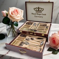 72-84 Pieces Stainless Steel Cutlery Set Luxury Thick Row Fork Spoon Gift Box Handle Cross-Border Mi